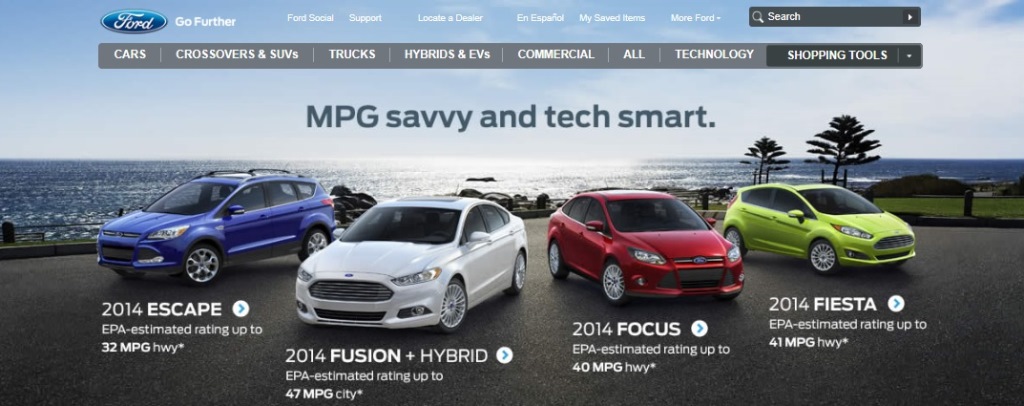 ※Picture:Screen shot of Ford USA's official Website