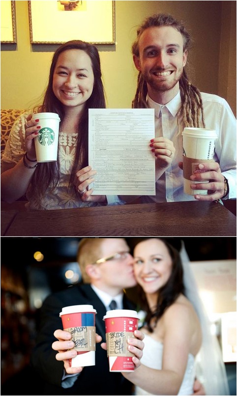  (写真#Starbucks Weddingのツイッターより） https://twitter.com/search?src=typd&q=%23starbuckswedding